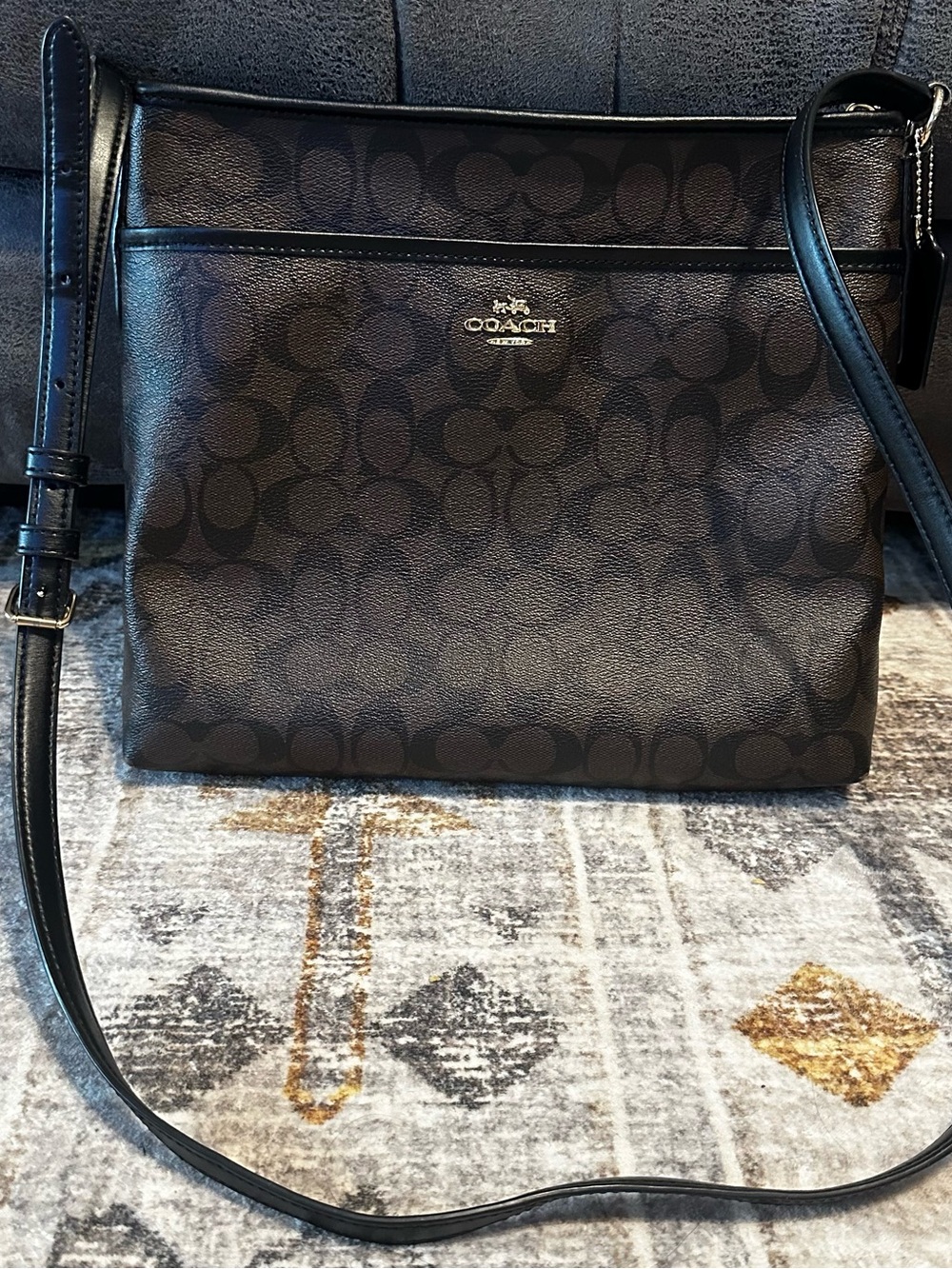 Coach Signature File Zip Crossbody Bag